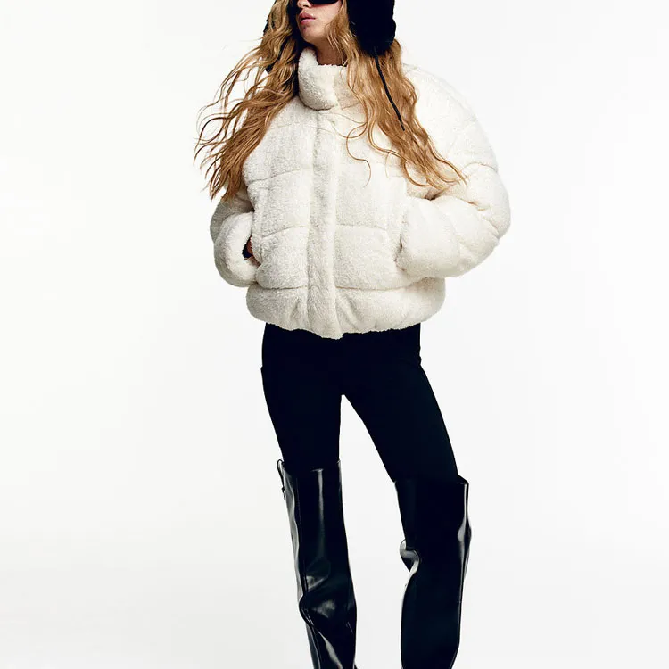 H&M Puffer Jacket Women's White-1