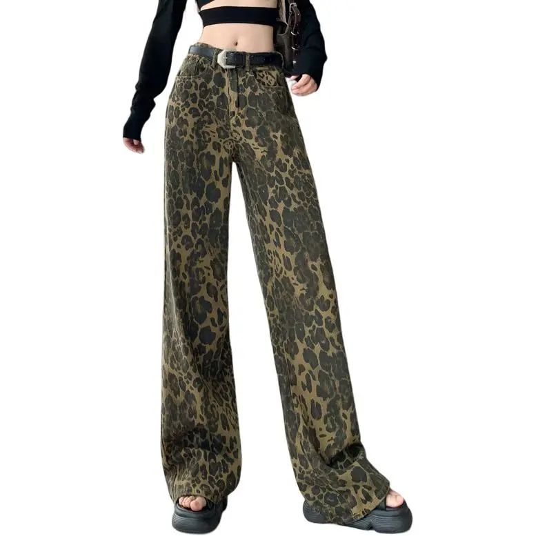 IJRJ Jeans Unisex Leopard Print-6