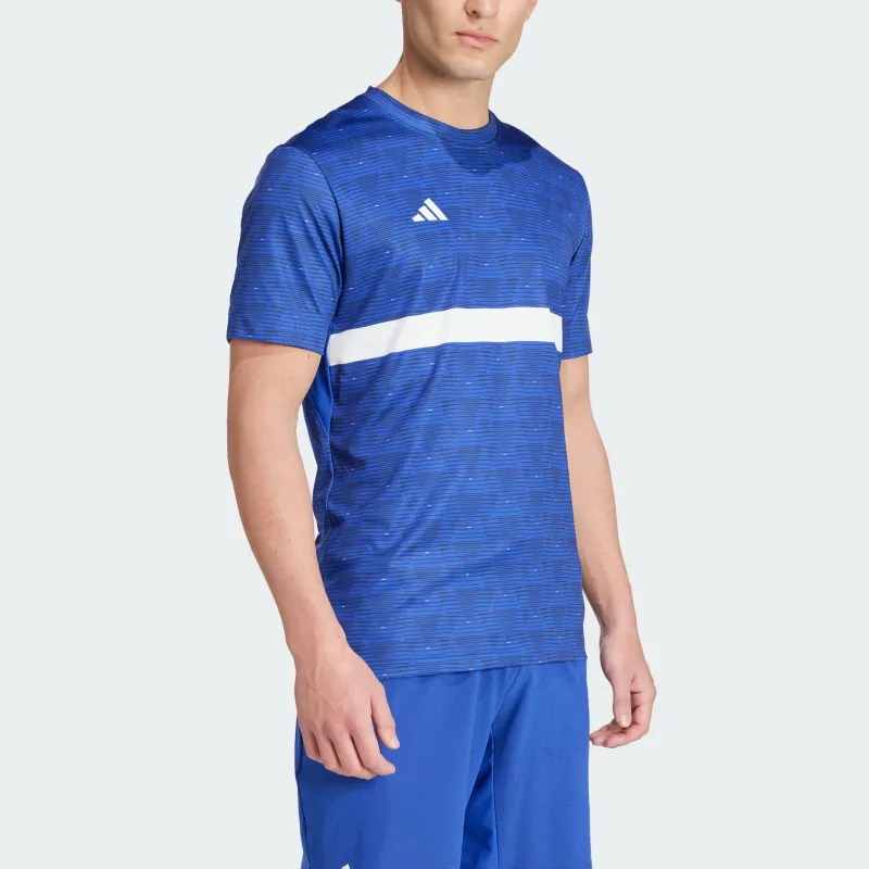 Adidas T Shirt Men's Semi Fluorescent Blue-2