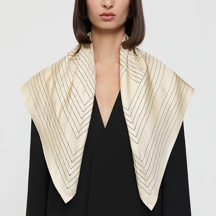 TOTEME Striped Embroidered Silk Scarf-3