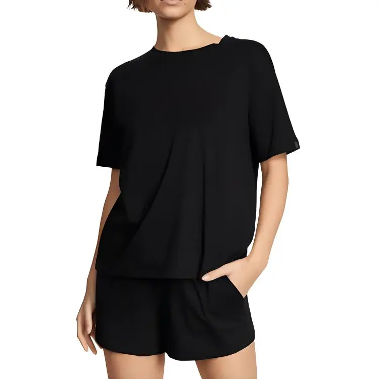 Victoria's Secret Cotton Short Tee-Jama Set Pajama Set Women's Black-2