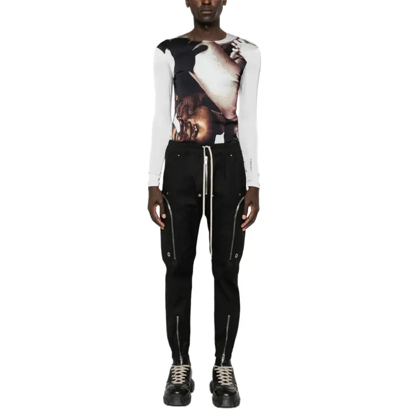 RICK OWENS Bauhaus Zip Detailed Drawstring Cargo Pants-2