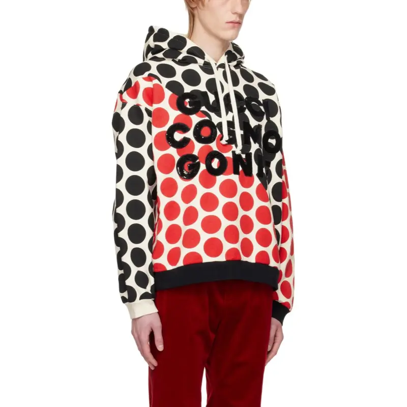 GUCCI Logo print Polka Dot Hoodie-4