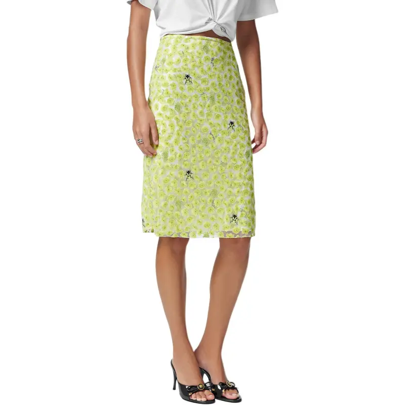 VERSACE Strawberry Garden Devoré Pencil Skirt-3