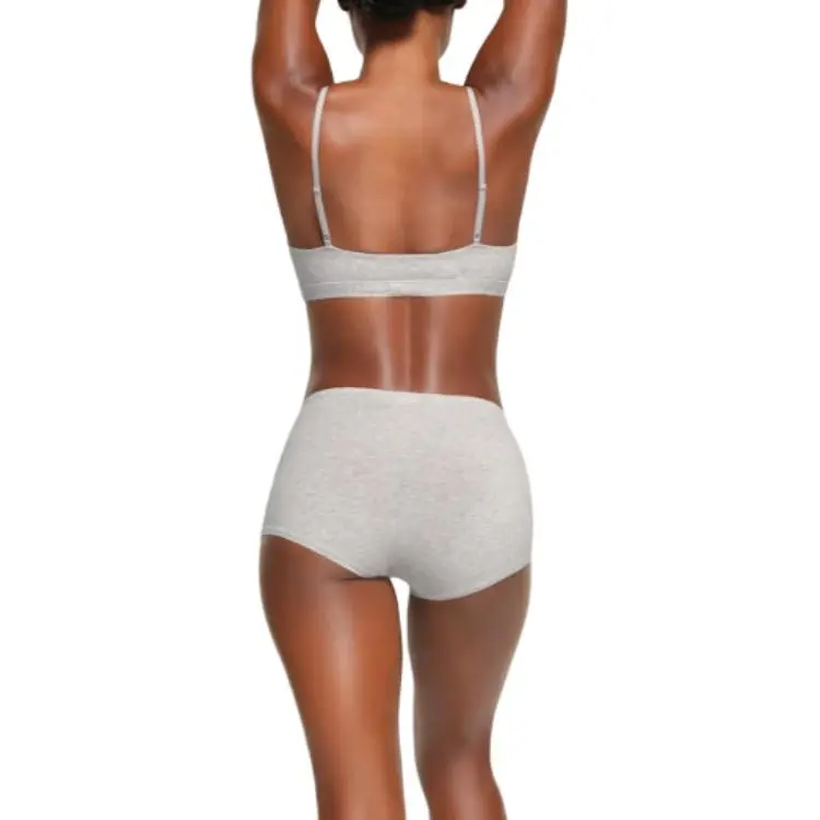 SKIMS COTTON JERSEY BOY SHORT Underpants Women's 1 Pack LIGHT HEATHER GREY/Light Heather Gray-3
