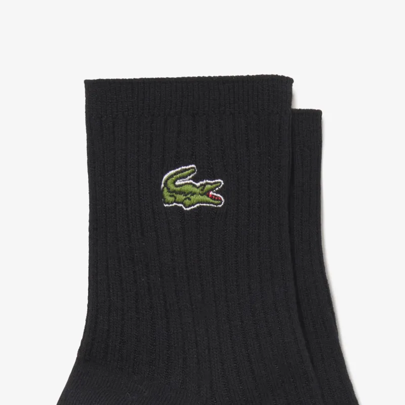 LACOSTE Mid-Calf Socks Women's 1 Pack Black-2