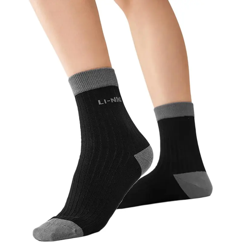 LiNing Sports Life Collection Mid Calf Socks Unisex 1 Pack Black-4