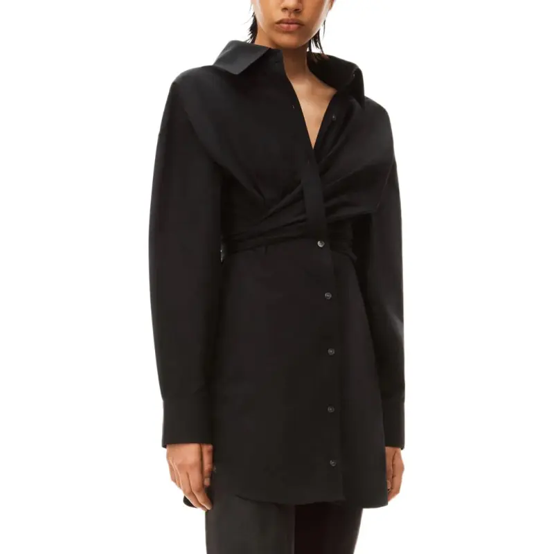 Alexander Wang Draped Cotton Shirt Dress-3