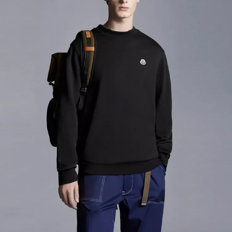 Moncler Logo Patch Sweatshirt Men's Black-1