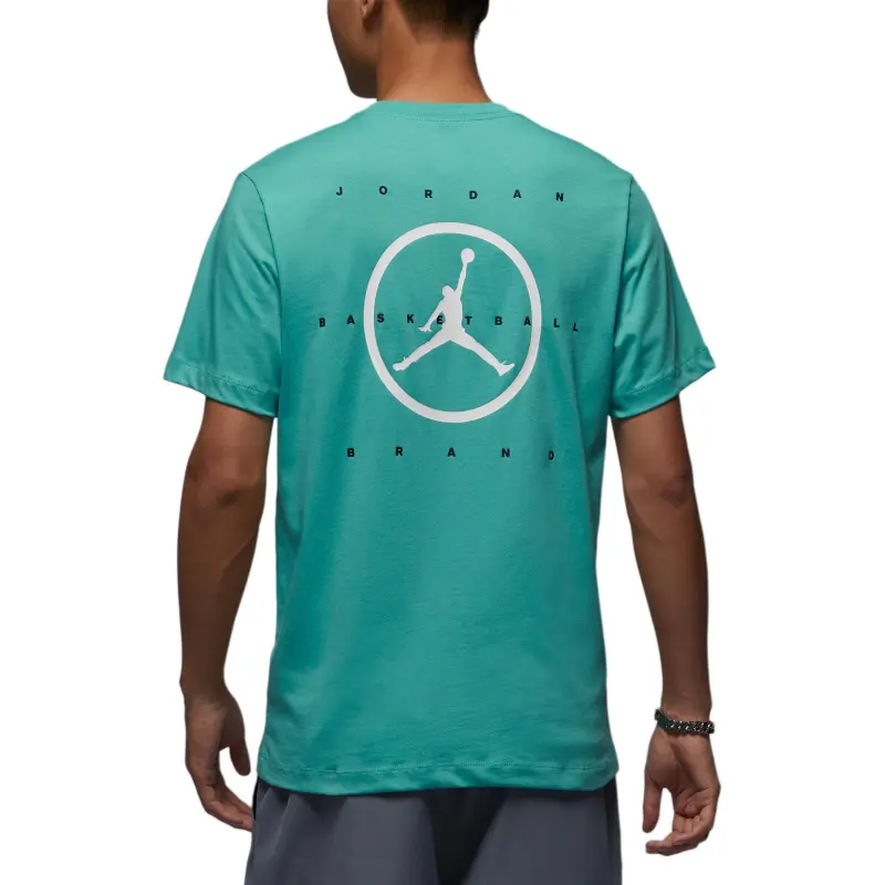 Jordan Flight EssentialsBRAND T Shirt Men's Washable Water Duck Cyan/White/Black-2