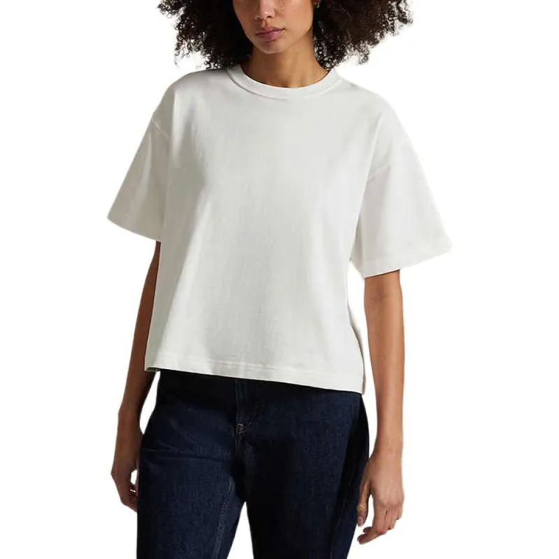 Polo Ralph Lauren Logo Small Spurs Embroidered Crew Neck Pullover Short Sleeved T Shirt Women's White-2