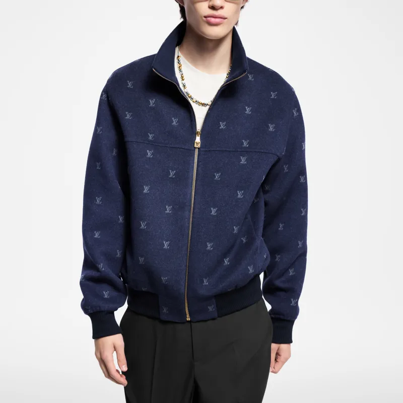 LOUIS VUITTON Lv Blason Double Face Wool Silk Blend Reversible Blouson-2