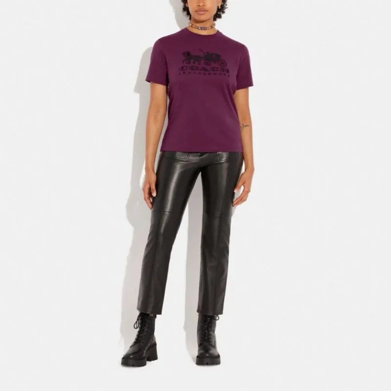 COACH T Shirt Women's Deep Berry-1