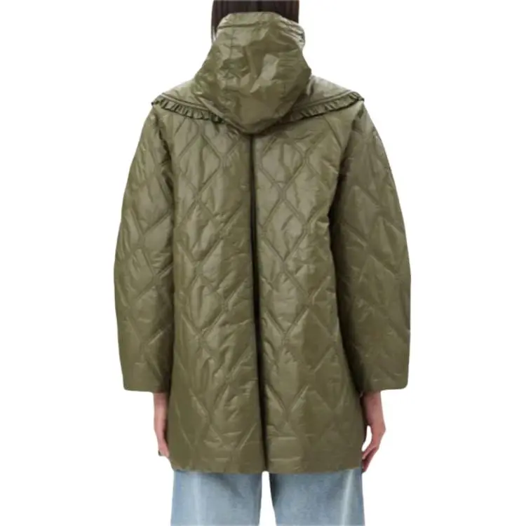GANNI Shiny Quilted Zipped Oversized Jacket-3