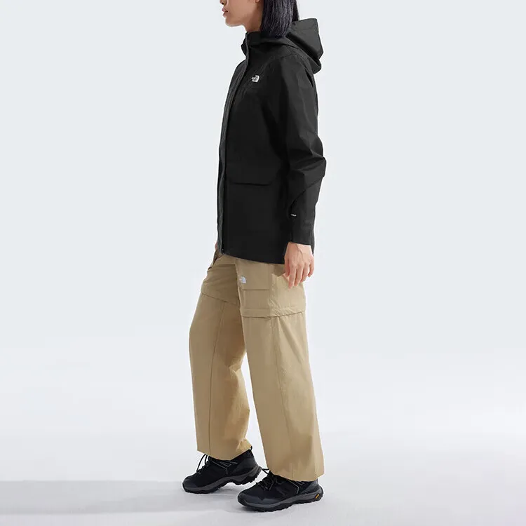THE NORTH FACE Waterproof And Windproof Windbreaker Jacket Women's Cosmic Black-3