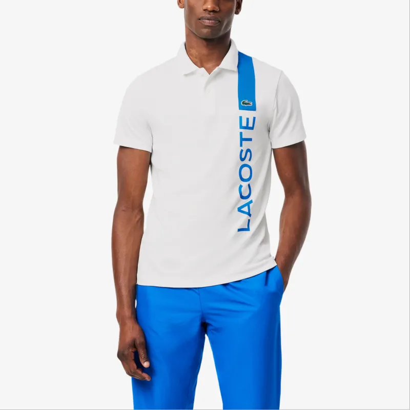 LACOSTE Polo Shirt Men's White/Blue-1