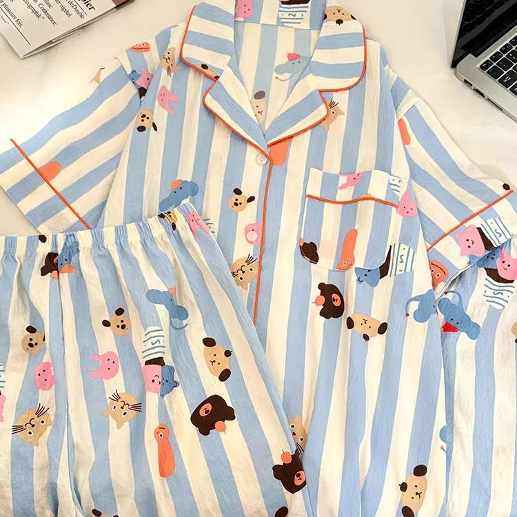 WANANNI Pajama Set Women's Blue-2