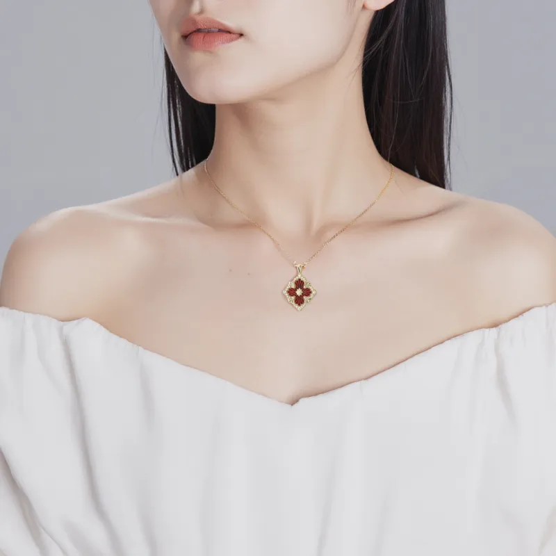 BUCCELLATI 18K Gold Cloisonné Necklaces Women's Red-1
