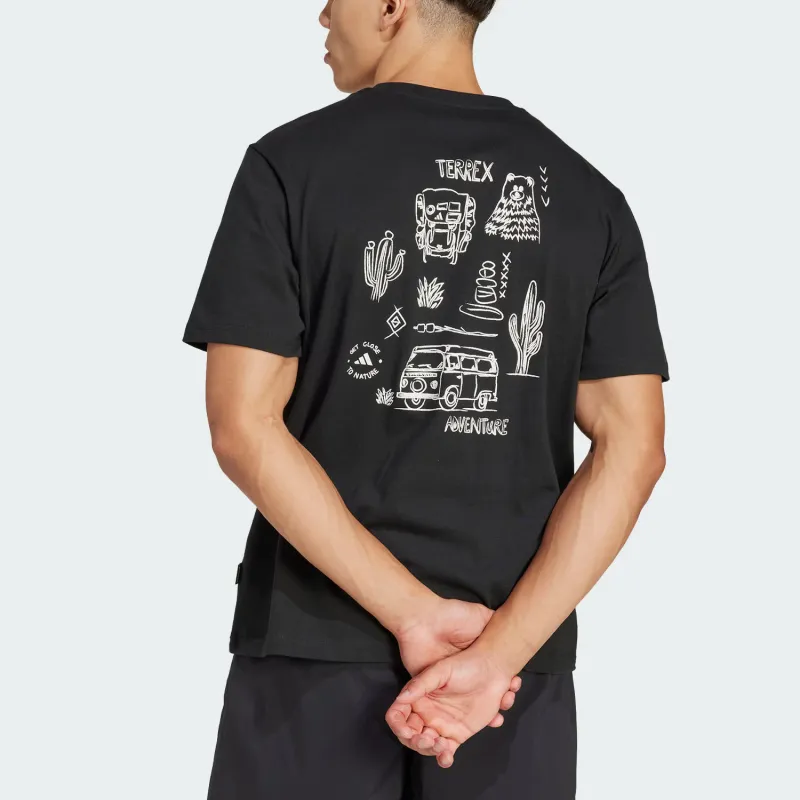 Adidas Terre POLYGIENE GRAPHIC T Shirt Men's Black-3