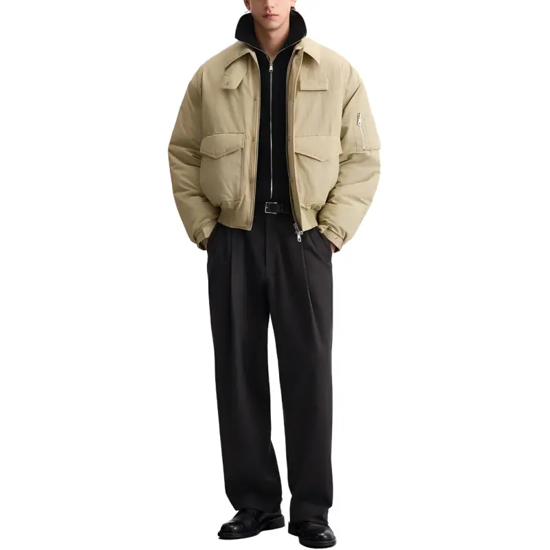 ZARA Puffer Jacket Men's Yellow Green-1