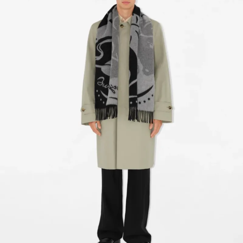 Burberry Mirrored Horse Cashmere Scarf-5