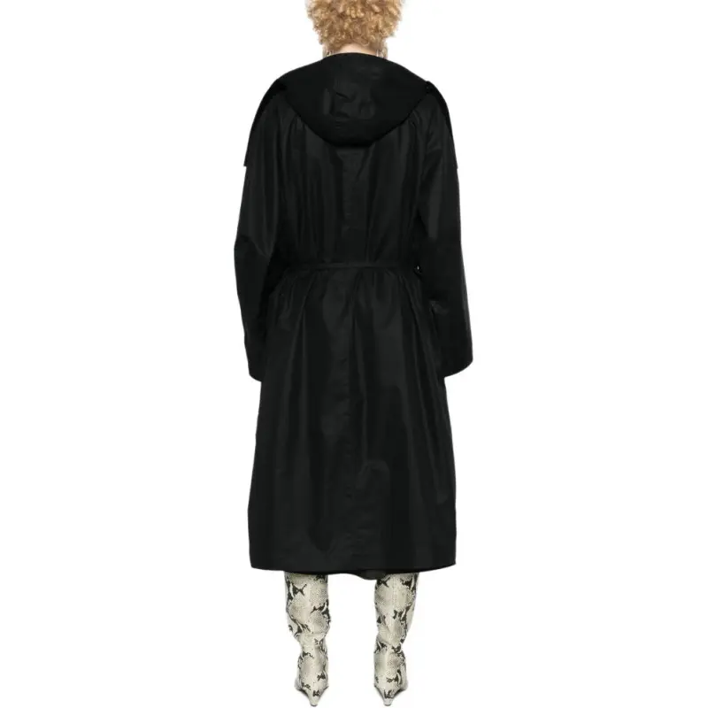 Lemaire Light Asymmetrical Coat 'Black'-3