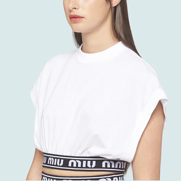 MIU MIU Crop Tops Women's White-4