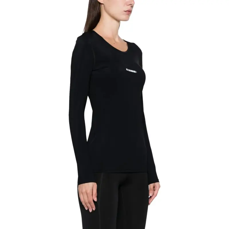 JIL SANDER + Crewneck Long Sleeved T Shirt-4