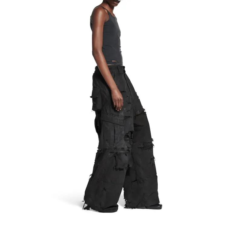 Balenciaga FW25 Cargo Pants Loose Fit Unisex Black-4