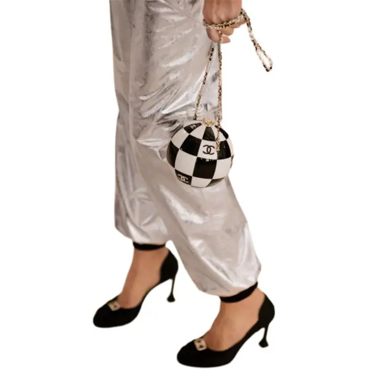 CHANEL Casual Pants Women's Silver-3