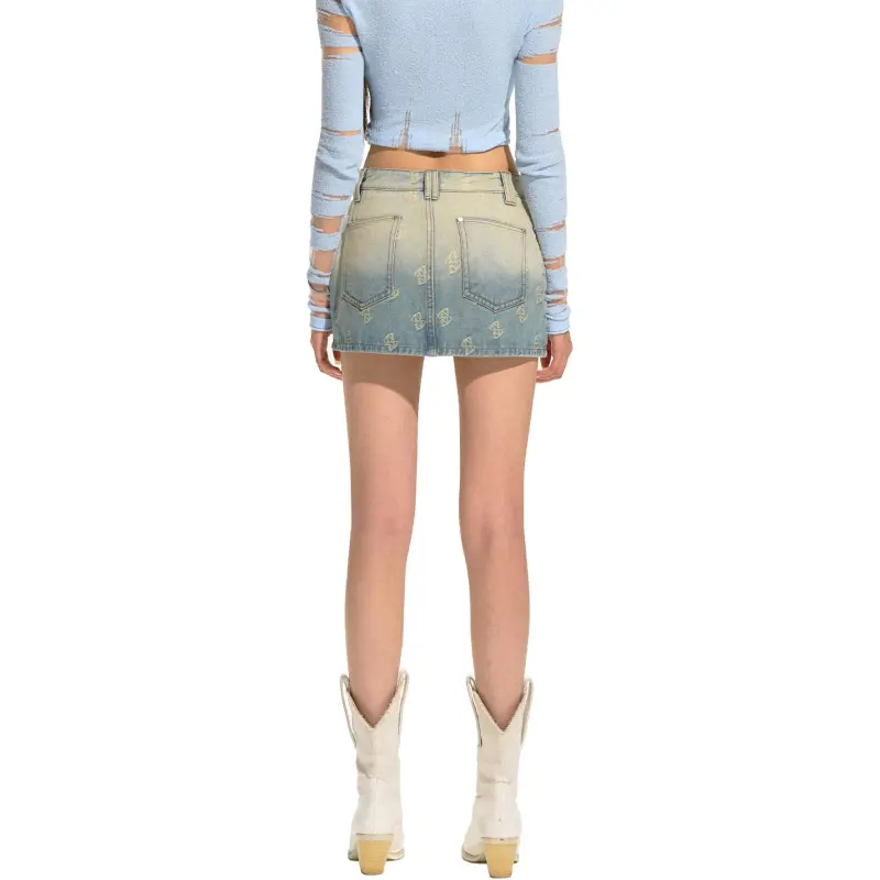 NAWS Denim Short Skirts Women's Mint Green-2