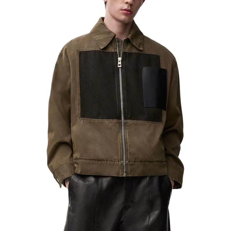 LOEWE Logo Embossed Zip Up Jacket-2