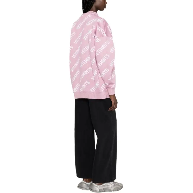 Vetements All-Over Logo Embroidered Sweater-4