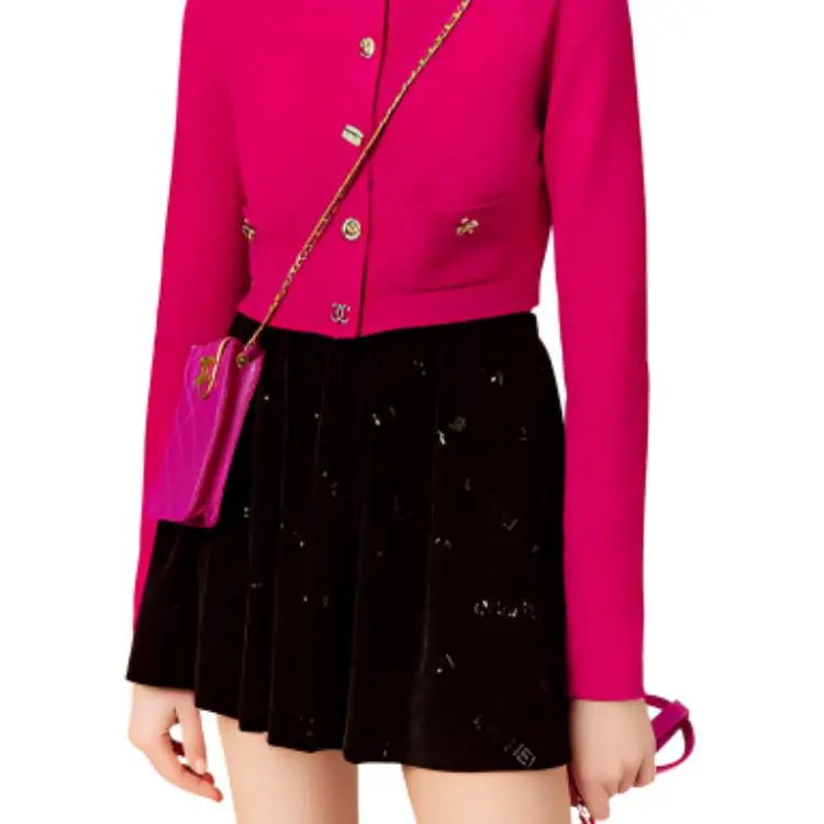 CHANEL Knitwear Women's Peach Red-5