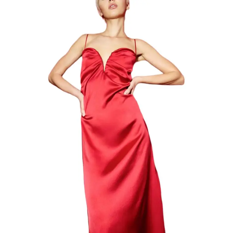 ZARA Valentine's Day Collection Slip Dresses Women's Red-1