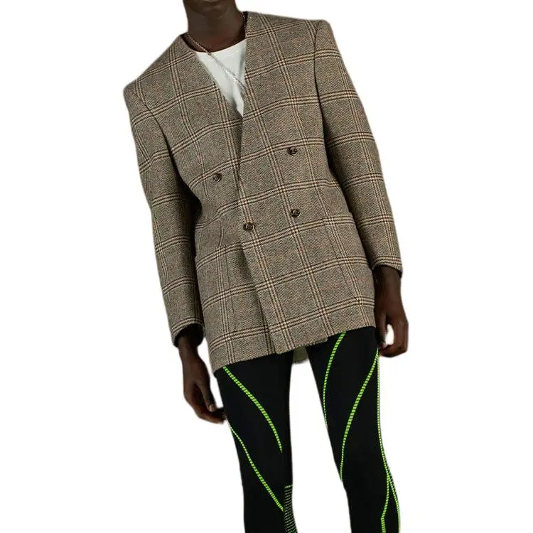 GUCCI Checked Double-Breasted Jacket-3