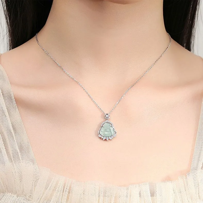 GUANFEI Ice Glutinous Jadeite Necklaces Women's-3