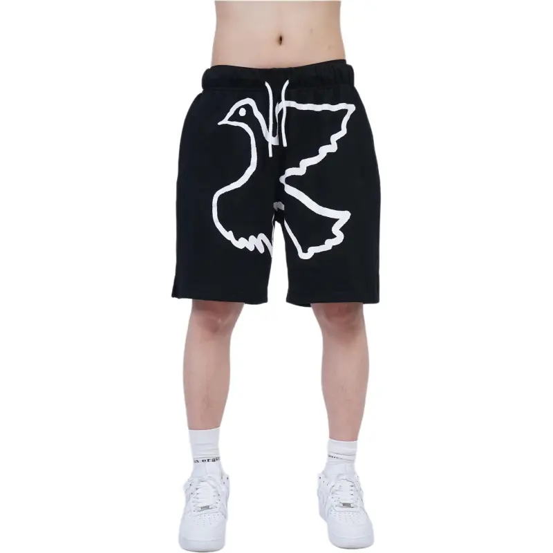VINKID ORGANIZATION Casual Cotton Knee Length Pants Unisex Black-4