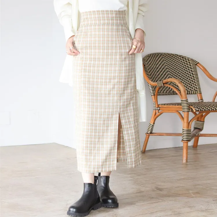 Beams Casual Long Skirts Women's Beige-3