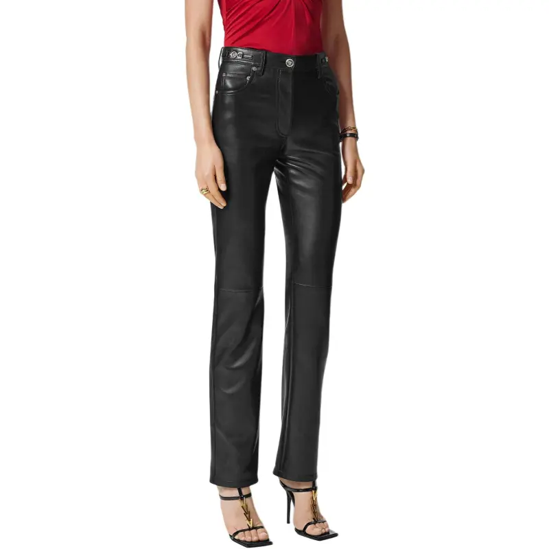 VERSACE Plongé Leather Trousers-2