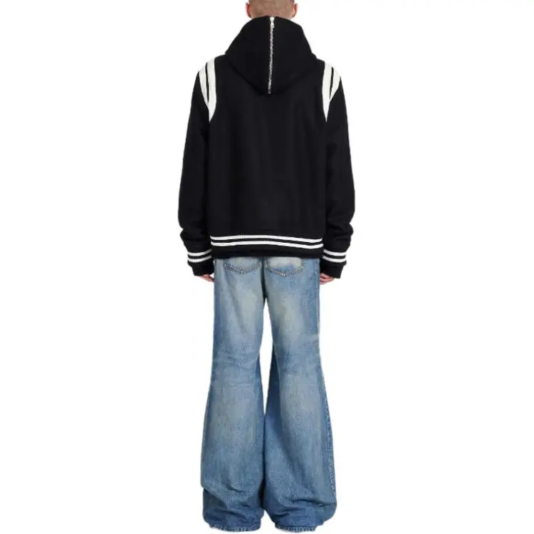 BALMAIN Hooded Wool Varsity Jacket-4
