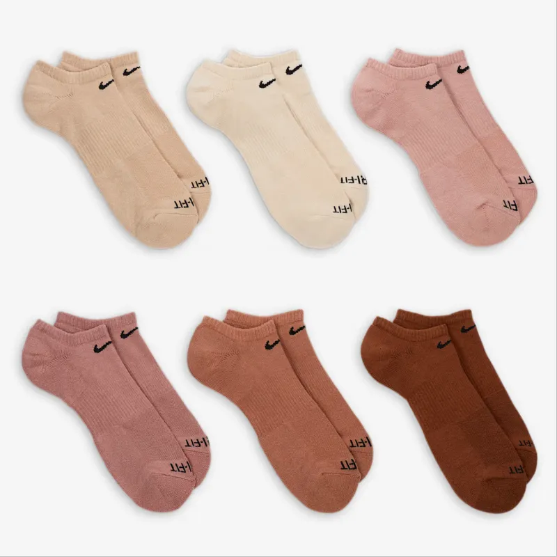 Nike Dri Fit Ankle Socks Unisex 6 Pack Light Coffee-2