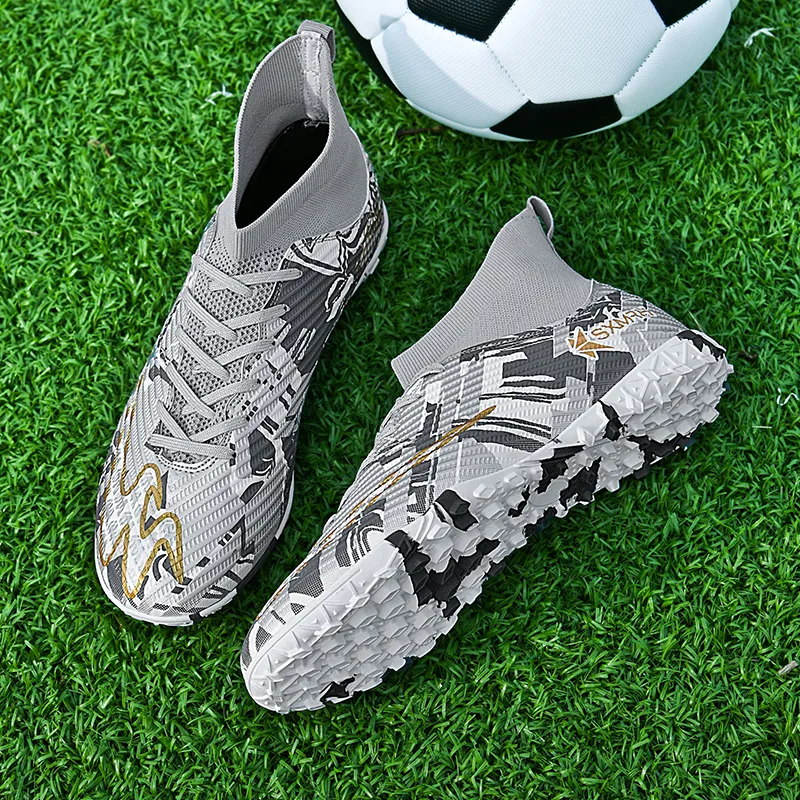 DOUBLE STAR 88 Lightweight Anti Slip Soccer Shoes Unisex Gray-1