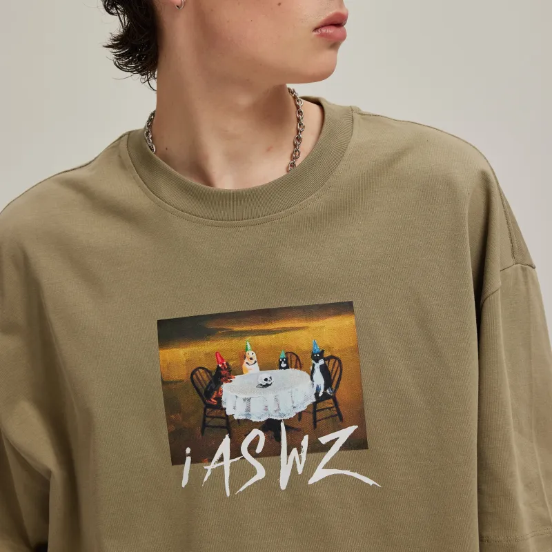 ASWZ 100% Cotton Short Sleeved T Shirts Unisex-2
