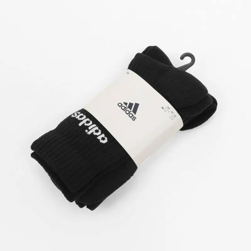 Adidas Mid Calf Socks Unisex 3 Pack Black-4