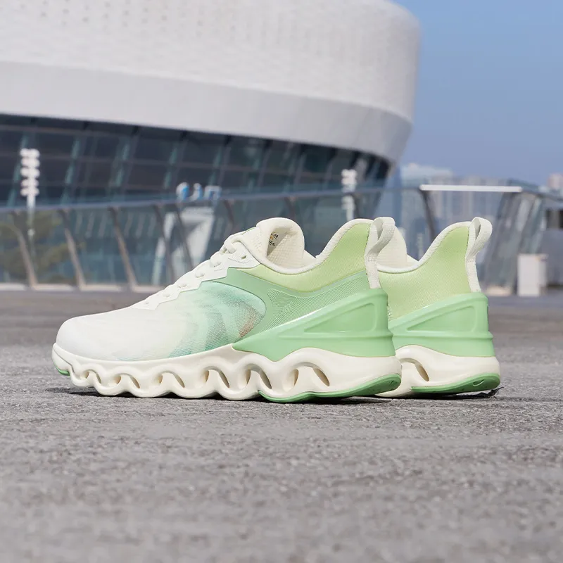 361° Cushioned Anti Slip And Wear Resistant Lightweight Low Top Running Shoes Men's White Green-6
