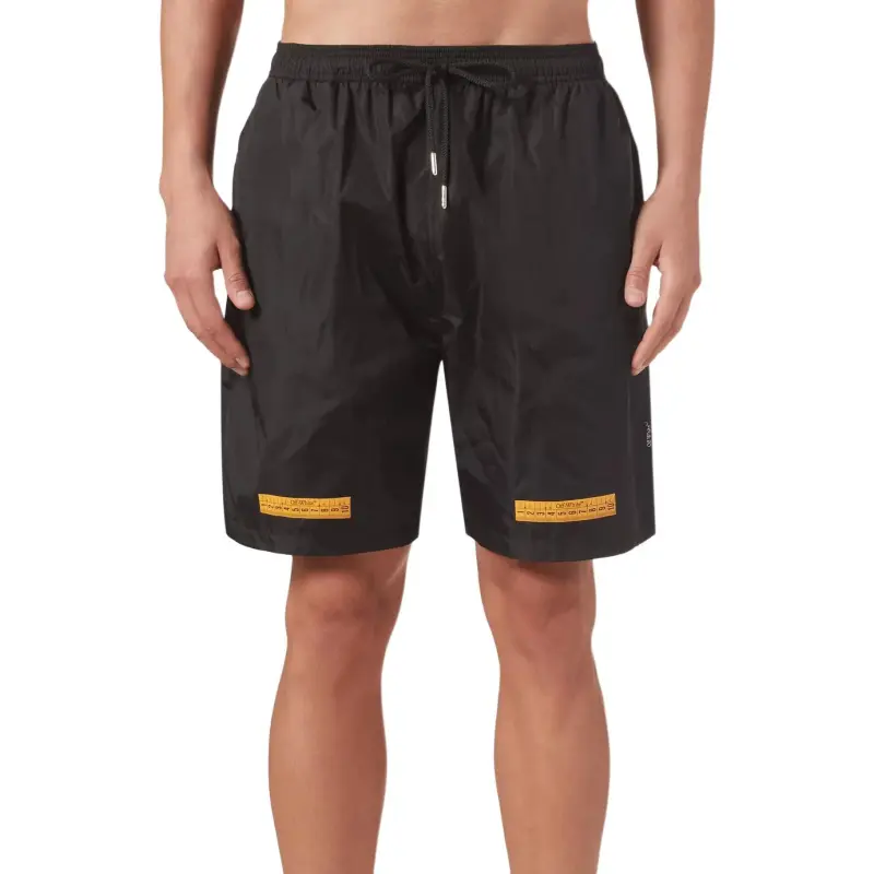 OFF WHITE Logo Patch Drawstring Swim Shorts-3