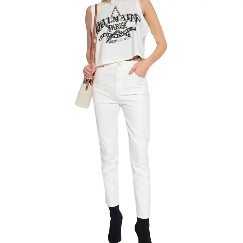 BALMAIN High Waist Slim Fit Jeans-1