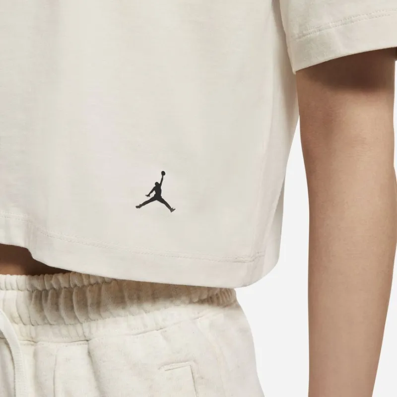 Jordan Heritage Boxy Drop Shoulder Sleeve T-Shirt Women's Light Brown-4