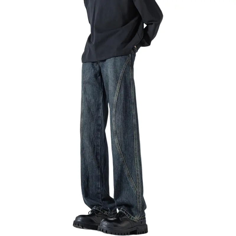 QOTRIOCK Jeans Men's Denim Blue-4